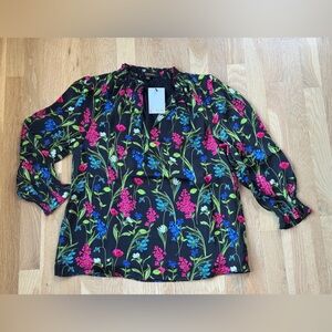 NWT Sugarlips Black Floral Top Small